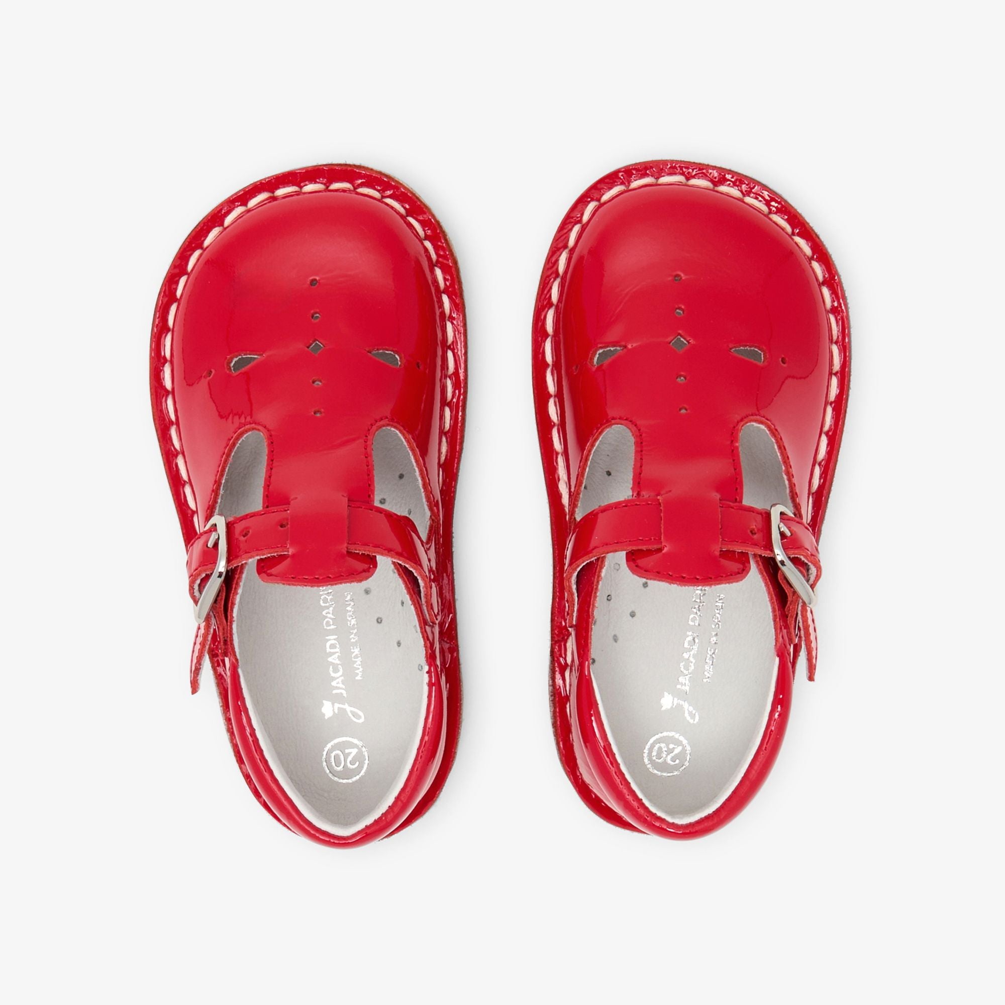 Shoes With Cinturino a T in Patent Leather Baby Girl - Rosso Jacadi