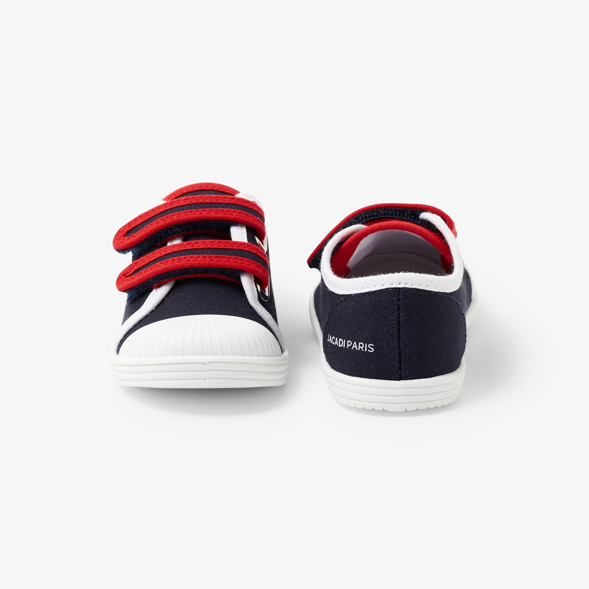 Baby boy canvas trainers - Navy Blue/Red