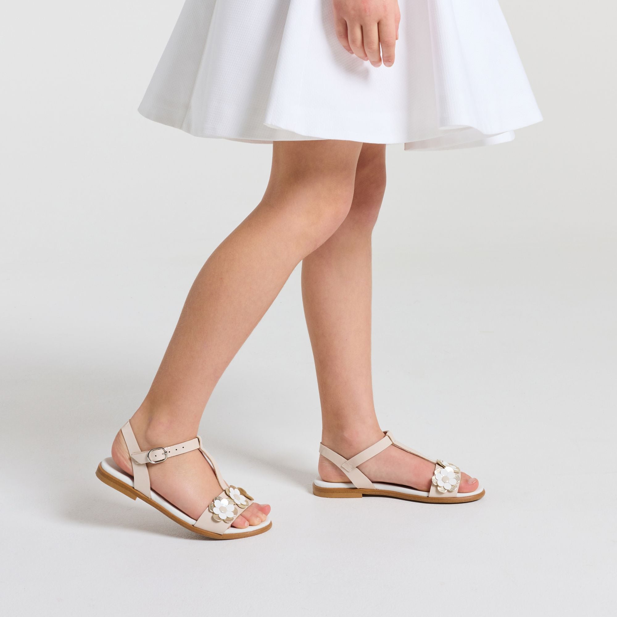 Patent Leather Sandals Girl - White/Multicolour