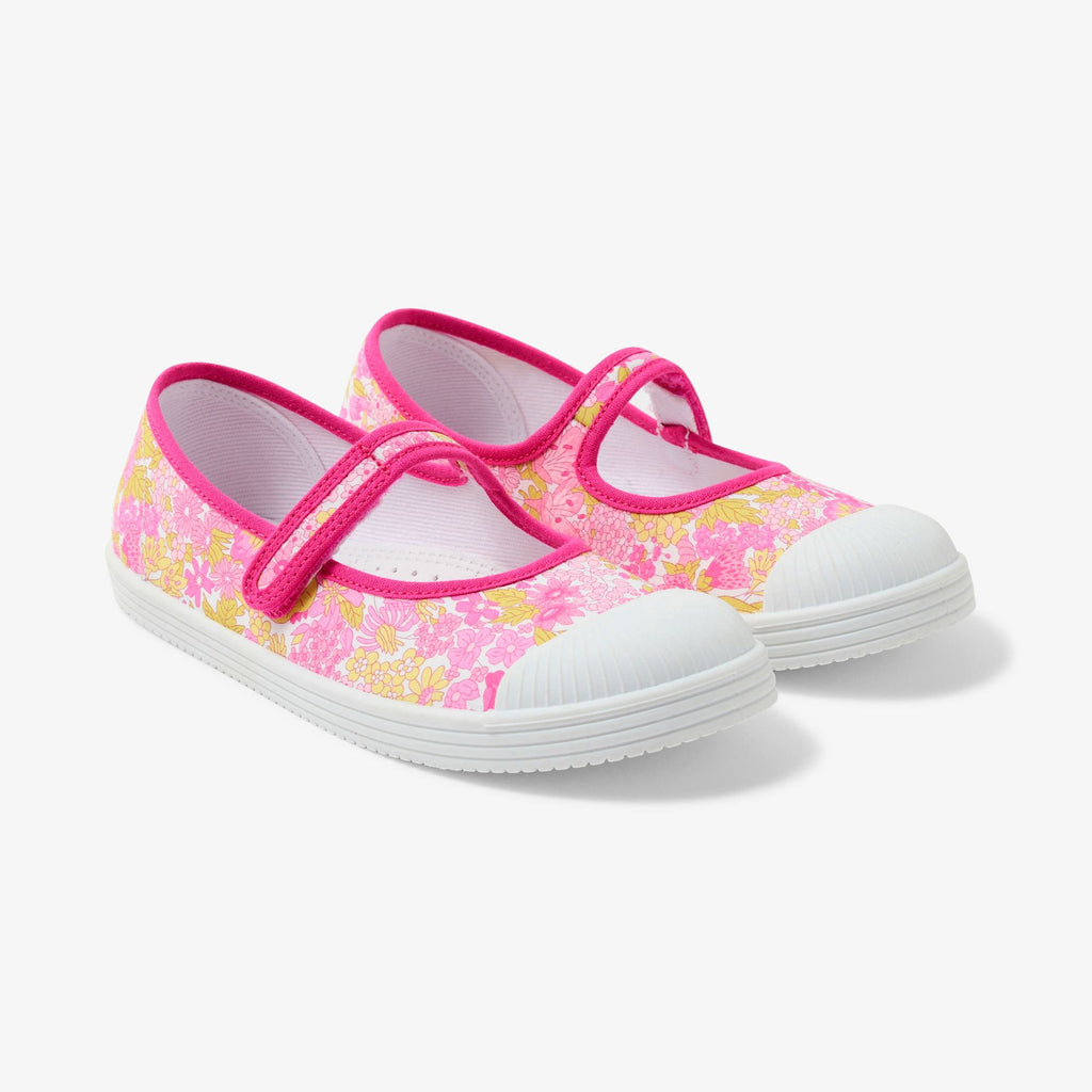 Baby girl Liberty fabric shoes - Fuchsia