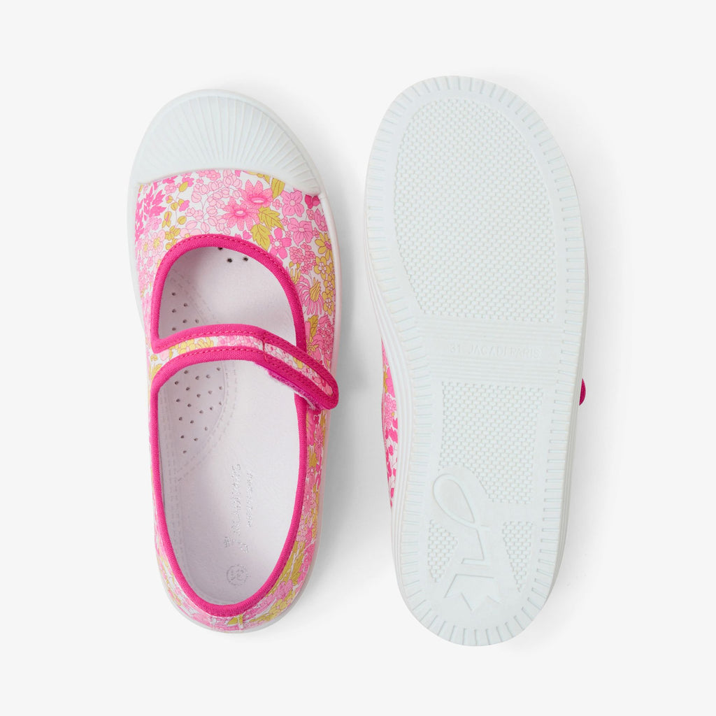 Baby girl Liberty fabric shoes - Fuchsia