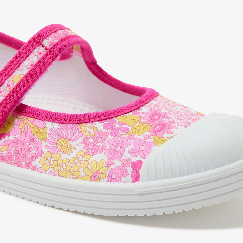Baby girl Liberty fabric shoes - Fuchsia