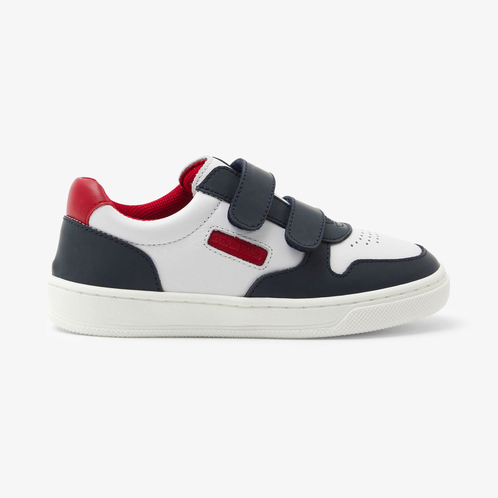 Sneakers in Leather Boy - Navy Blue/Red