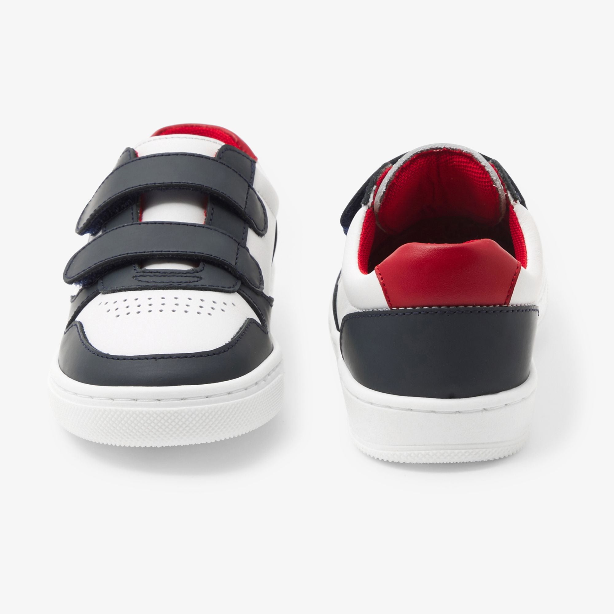 Sneakers in Leather Boy - Navy Blue/Red