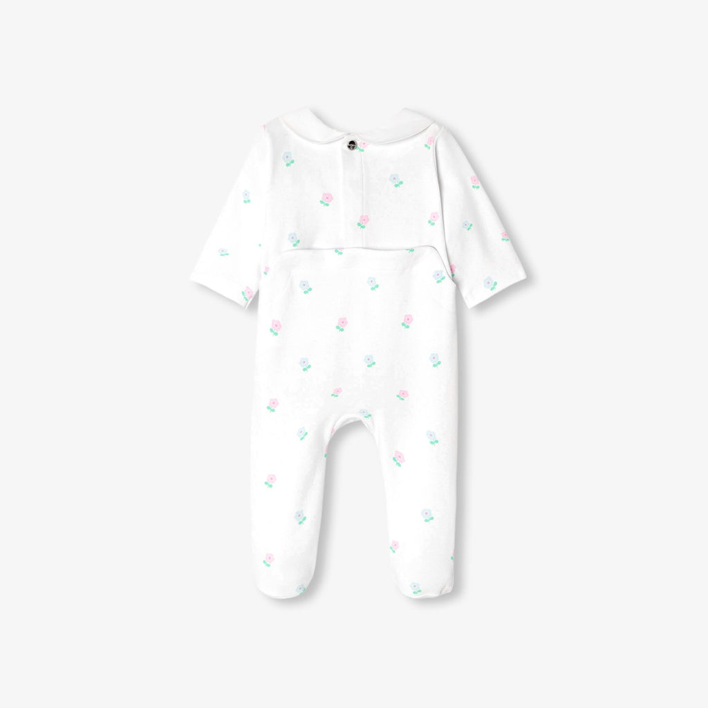 Baby girl cotton interlock pyjamas - White/Multicolour