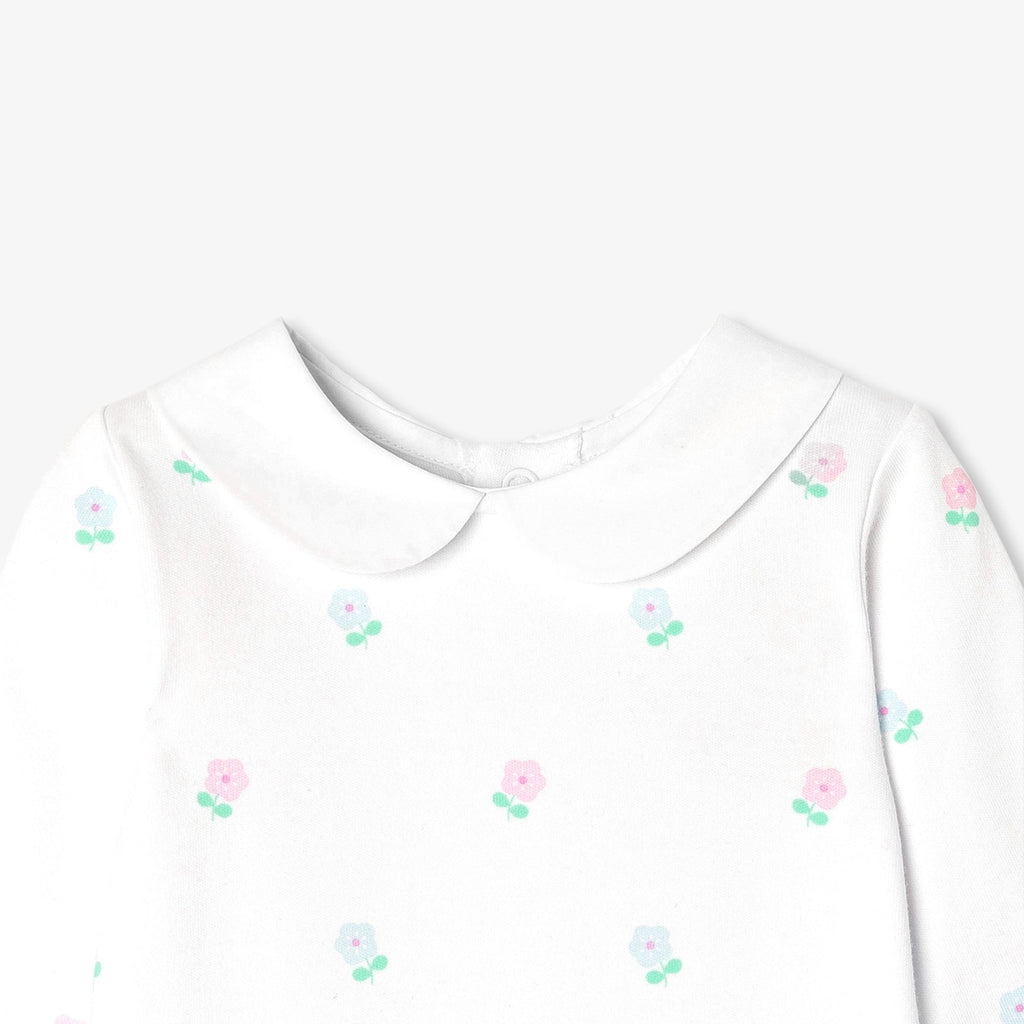 Baby girl cotton interlock pyjamas - White/Multicolour