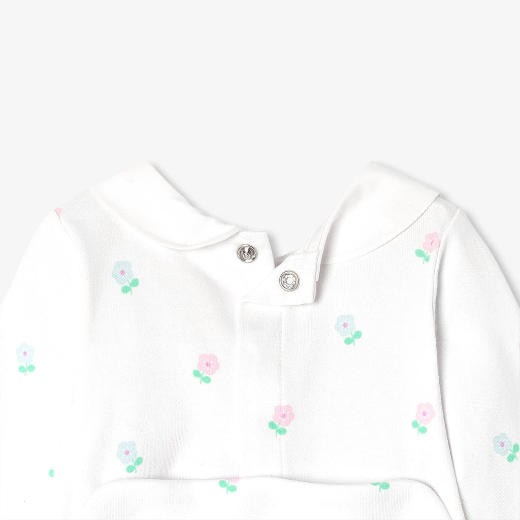 Baby girl cotton interlock pyjamas - White/Multicolour