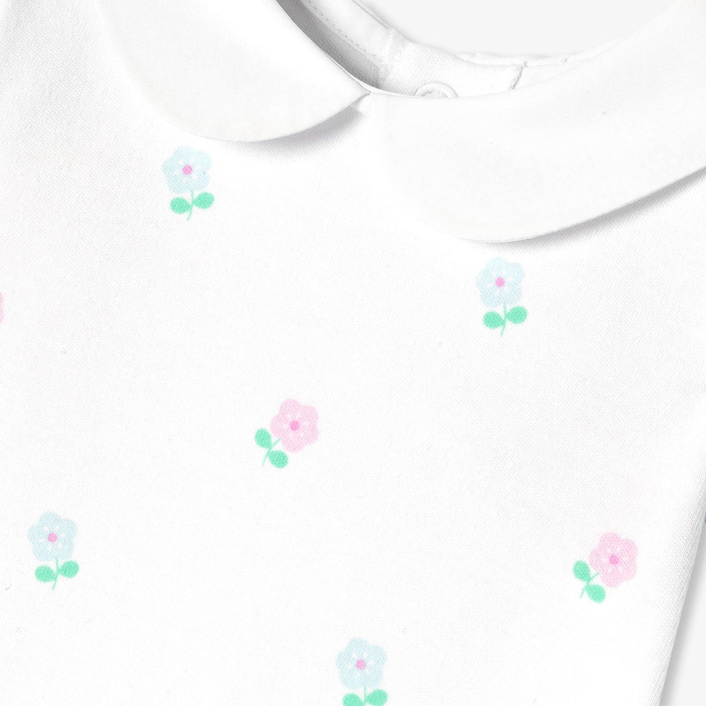 Baby girl cotton interlock pyjamas - White/Multicolour
