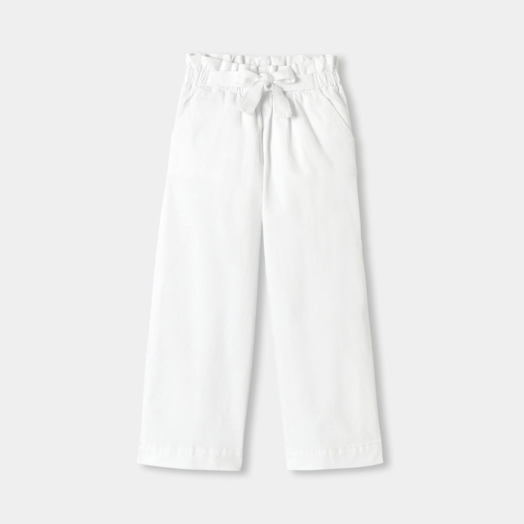 Girl wide-leg twill trousers - White