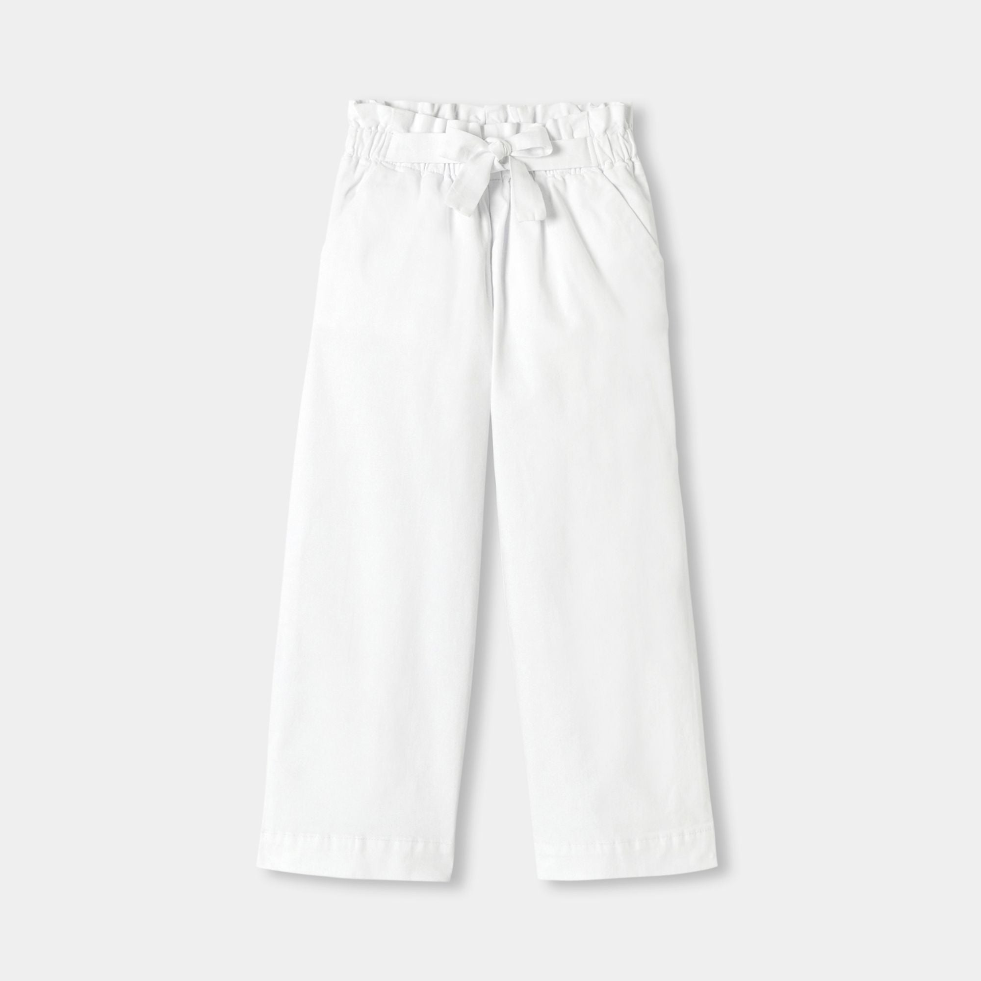 Girl wide-leg twill trousers - White