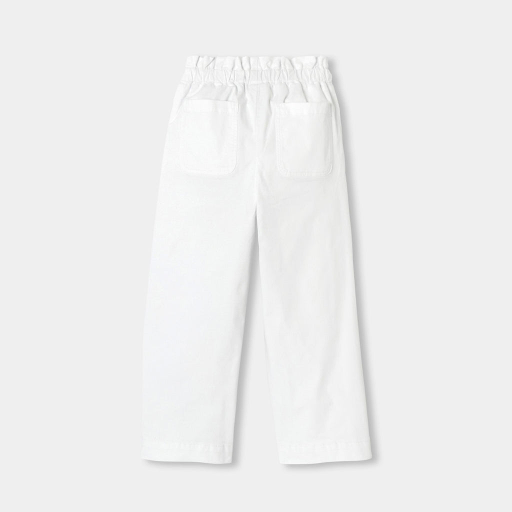 Girl wide-leg twill trousers - White