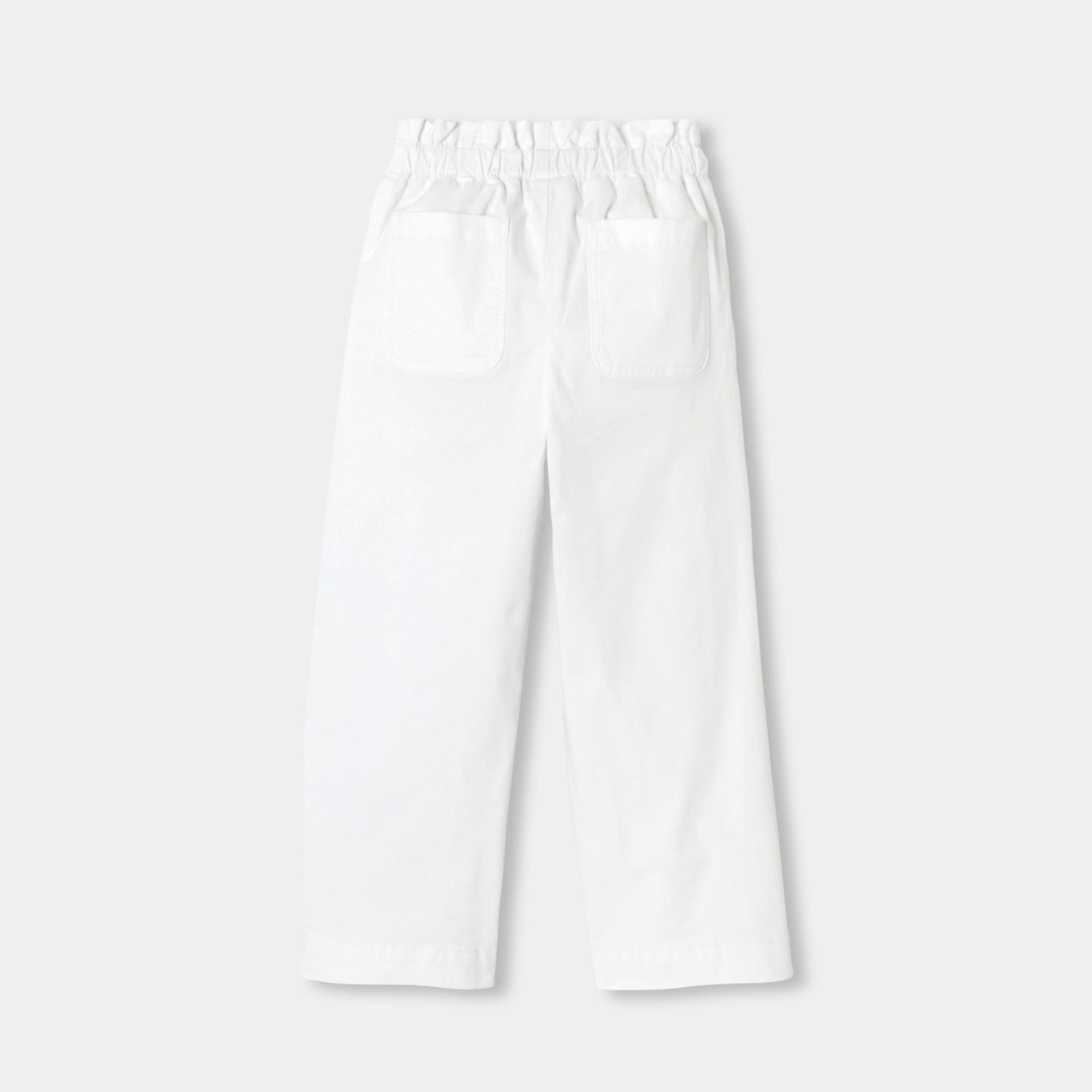 Girl wide-leg twill trousers - White