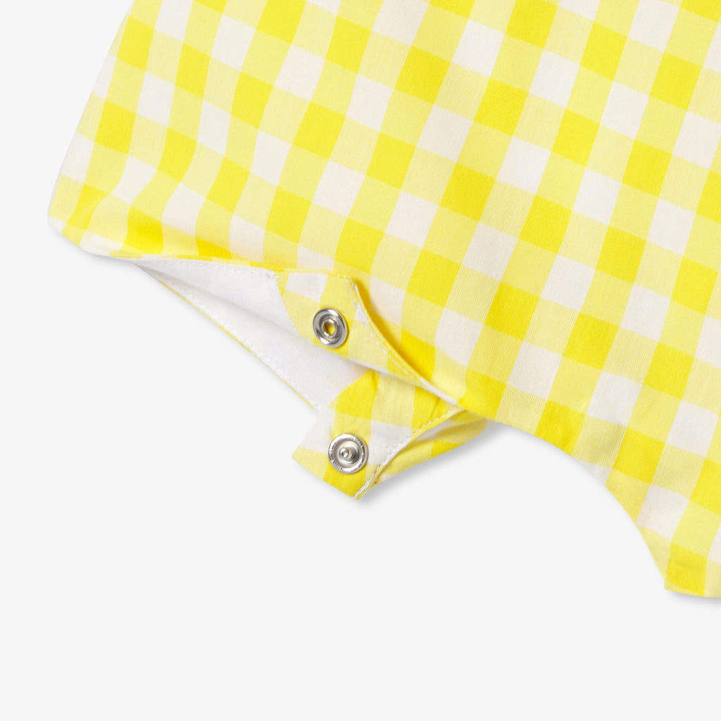 Baby short dungarees in gingham poplin
