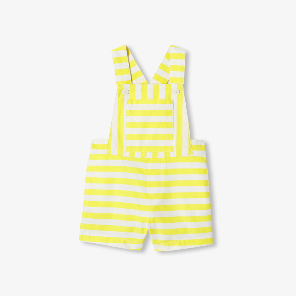 Baby boy striped twill dungaree shorts