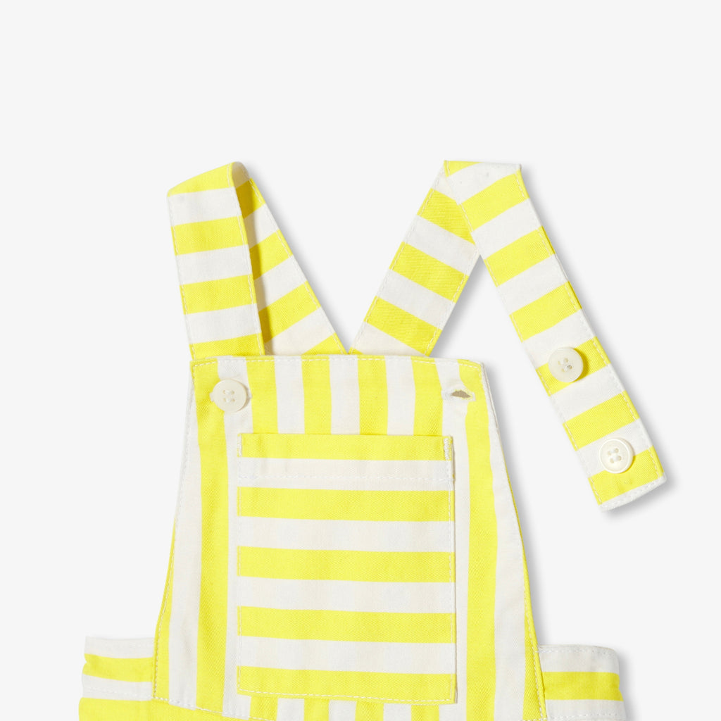 Baby boy striped twill dungaree shorts