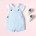 JC-NB085 - Jacadi Newborn Oxford cotton short overalls